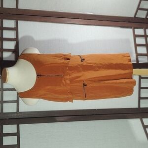 Kenneth Cole New York Mustard Brown Mini Dress Sz S